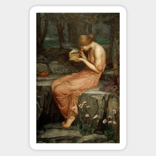 Psyche Opening the Golden Box - John William Waterhouse Sticker